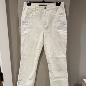 Ralph Lauren Embroidered White Jeans Size 6